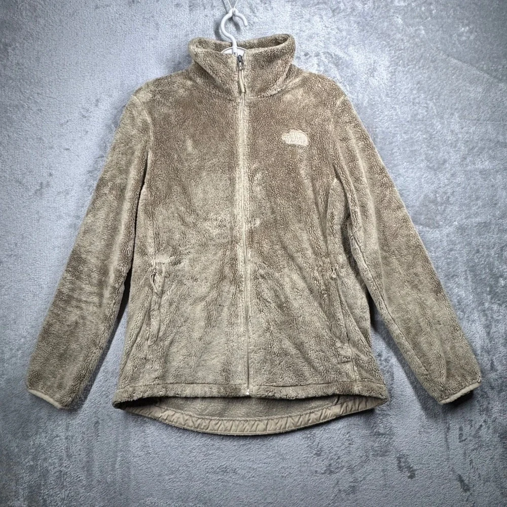 The North Face Osito Jacket Womens Teddy Fleece Full Zip L Beige Outdoor Layer‎